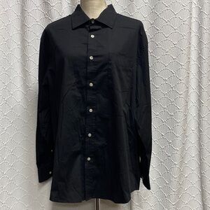 David Taylor size 17 1/2”  Classic Black Casual‎ Button Down Shirt dressy event